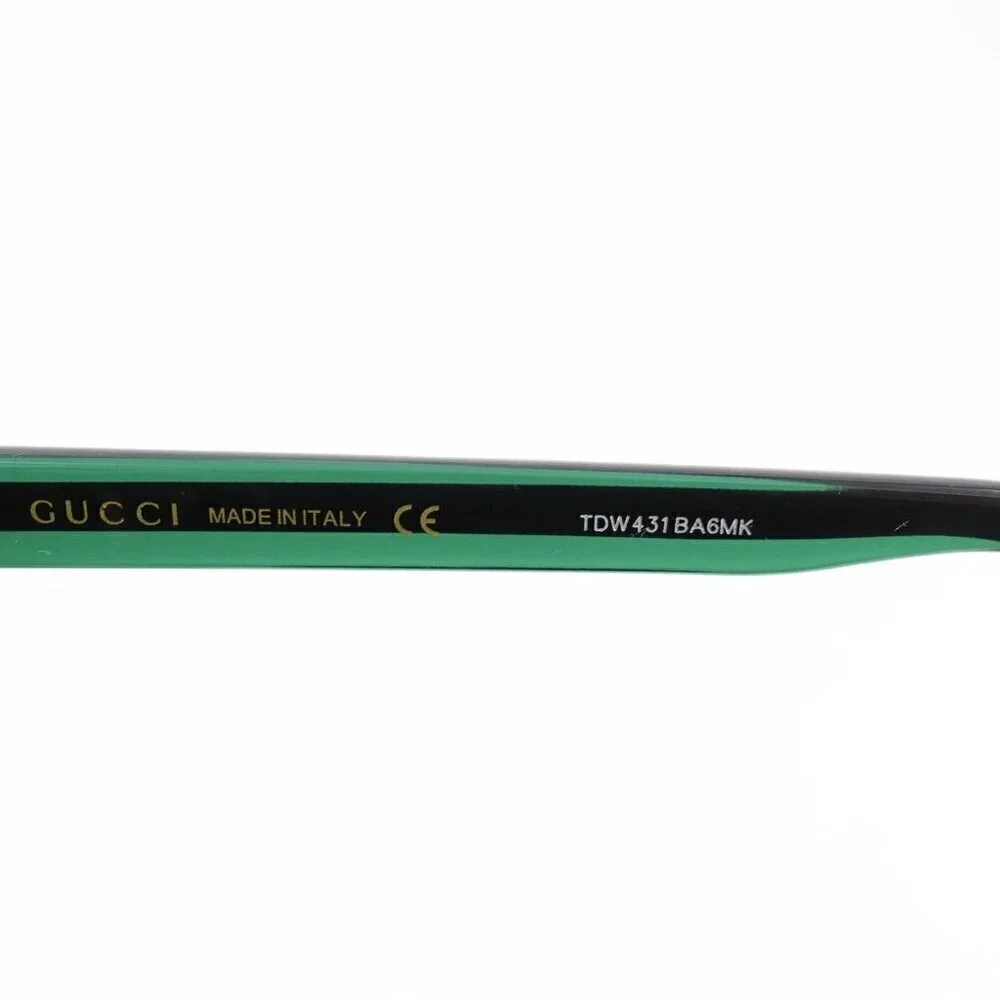 Gucci GG0057 Square Sunglasses Black Green OS